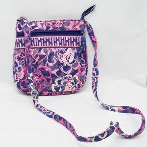 Vera Bradley Katalina Double Zip Hipster Crossbody Bag (Hot Pink & Purple)